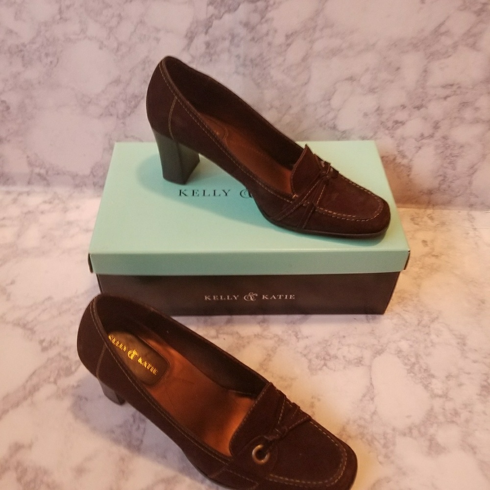 Kelly & Katie Suede Square Toe Pumps